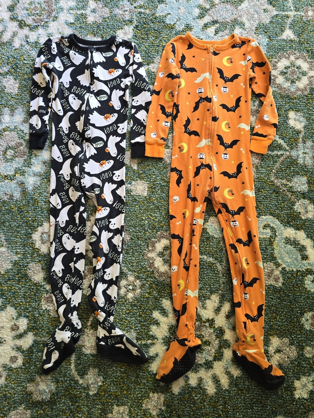 Old Navy 5T Halloween Footed One-Piece Pajamas - Orange & Black